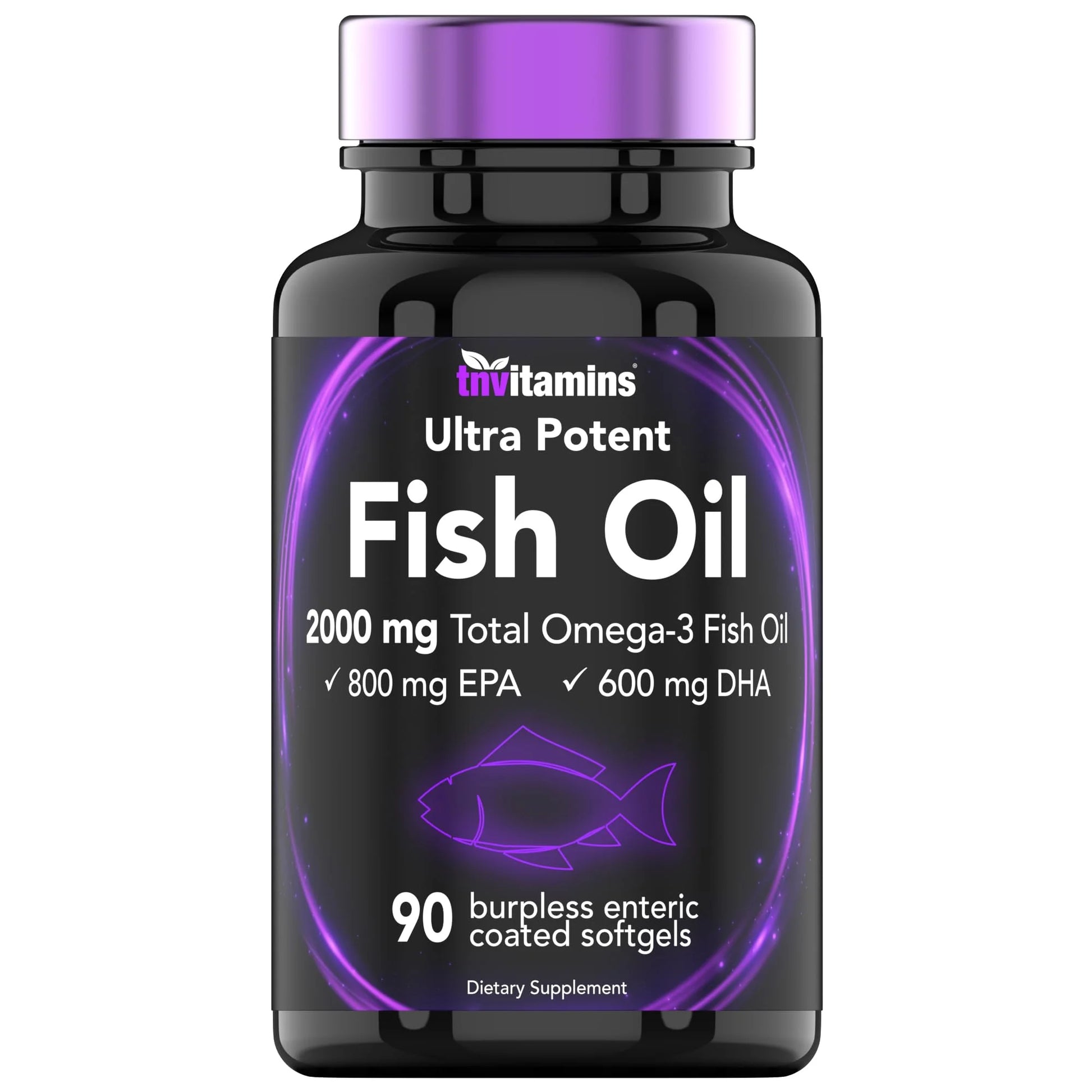 Burpless Omega-3 Fish Oil: 2000Mg X 90 Softgels | 1400Mg Total Omega-3 Fatty Acids (800Mg EPA & 600Mg DHA)