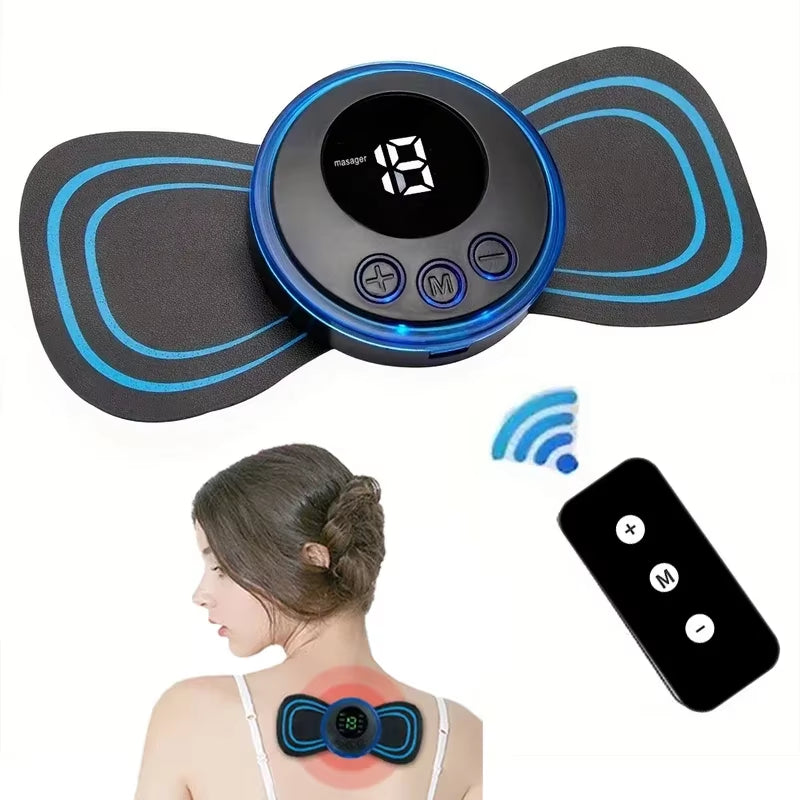 Electric EMS Neck Massager Mini Cervical Back Patch Stimulator Massageador Mat Portable Gel Pad Stickers Slim