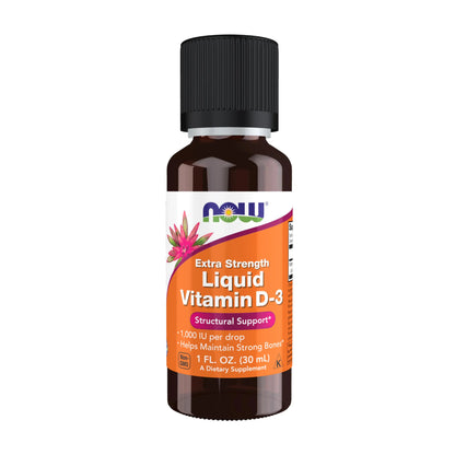 NOW Foods Supplements Liquid Vitamin D-3 Extra Strength Structural Support* 1-Ounce