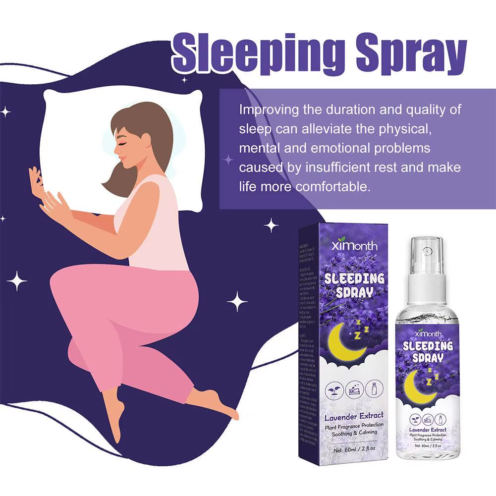 Lavender Sleep Spray 60Ml Aromatherapy Sleep Lavender Vanilla Pillow Mist Sleep Pillow Spray for Room Linen Deep Sleep Spra T3V8