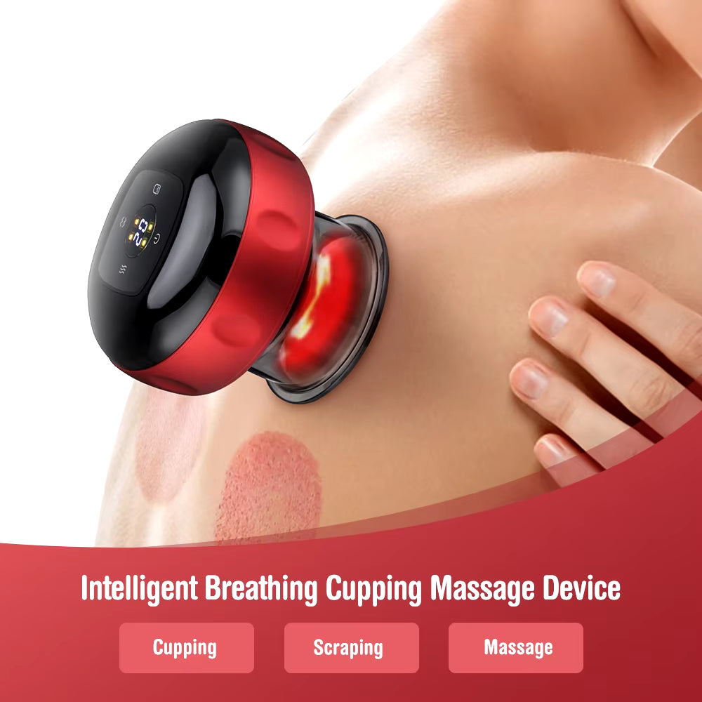 Smart Electric Vacuum Cupping Device Body Scraping Massager Heating Suction Cupping Physical Fatigue Relief Beauty Suction Cups